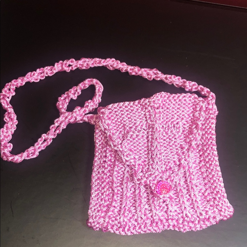 Pink Crochet Mini Bag
